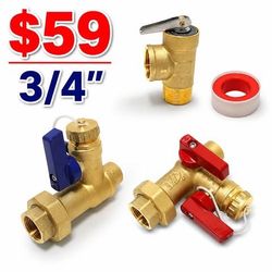3/4" Tankless Water Heater Isolation Service Valve Kit – Copper Sweat