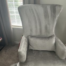 Silver Studded Wingback Chair