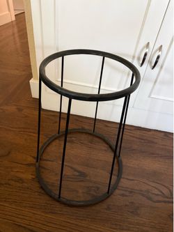 Metal Djembe Drum Stand - Black Steel with Rubber Base & Top Ring