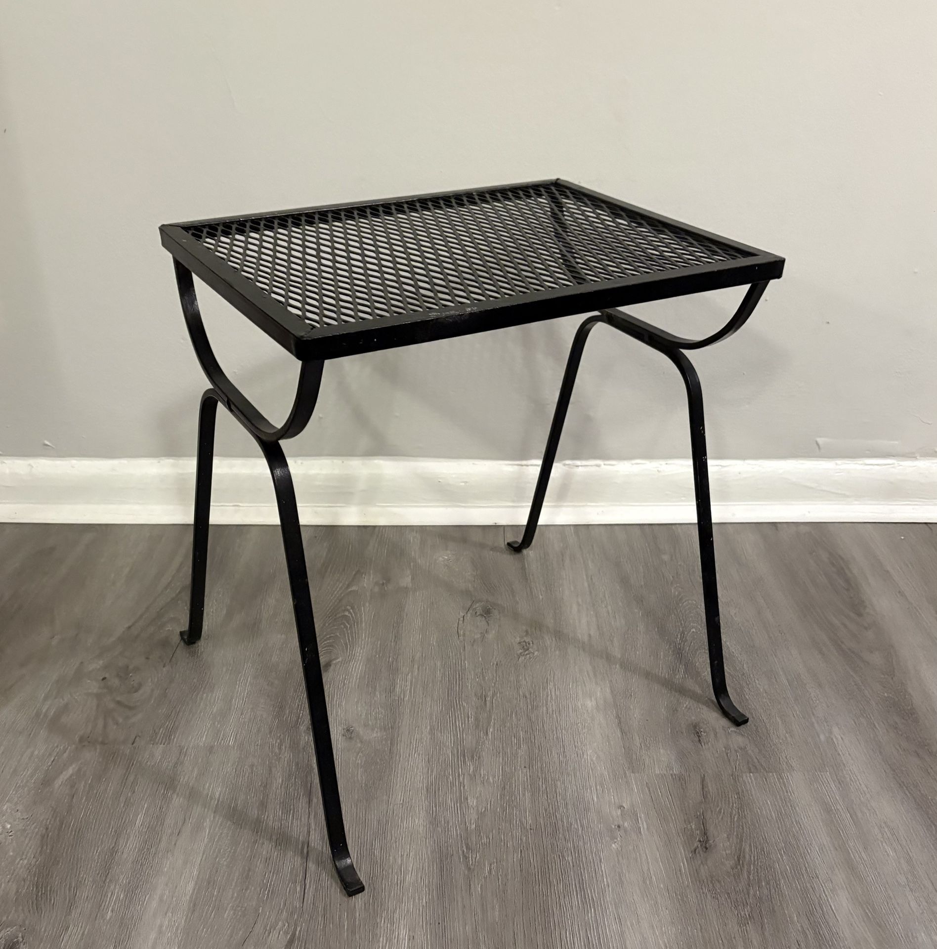 Black Metal Mesh Top Side Table