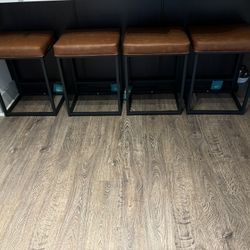Brown leather Stools (Brand new)