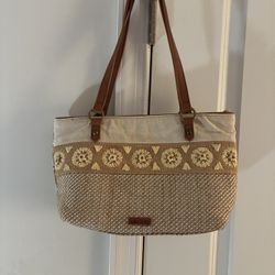 Sakroots Floral Patterned Tan and Cream Tote