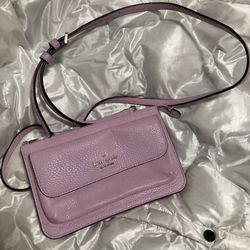 Kate Spade Leila Small Pebbled Leather Crossbody Bag In Quartz Pink
