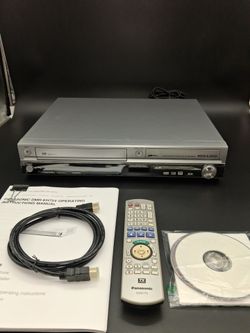 Panasonic, DVD Recorder/VCR/HDD with remote, manual and cable.  HDMI output. Works.