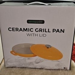 Servappétite Ceramic Grill Pan with Lid