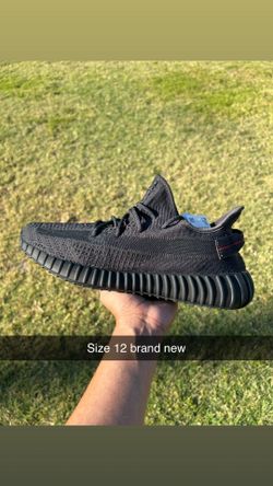 Yeezy 350 black static non reflective size 12
