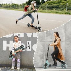 Kick Scooter for Ages 6+,Kid, Teens & Adults. Foldable Kick Scooter Supports Up to 220 lbs.