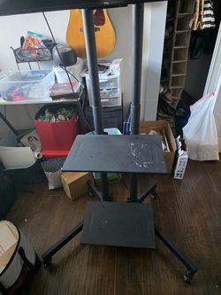 TV ALL METAL Movable Rolling Stand Adjustable Height