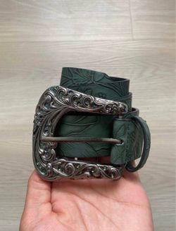 Men’s Green Leaf Print Style Belt