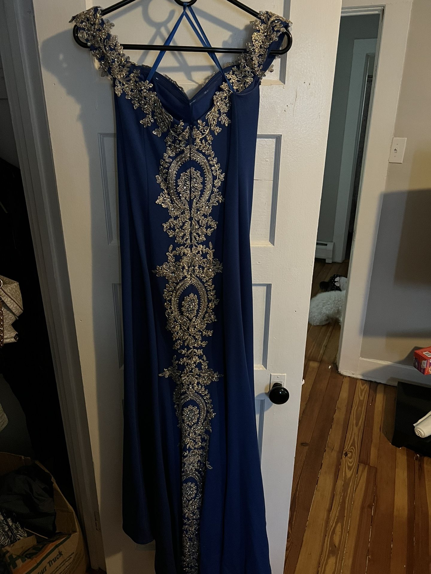 Royal And Gold Dress Medium