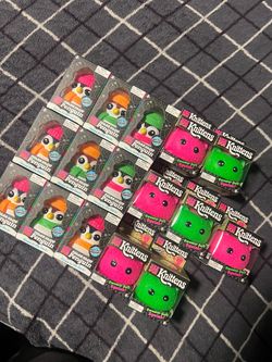 Nee Doh Polar Glow Penguin & Knittens Squish Toys Lot