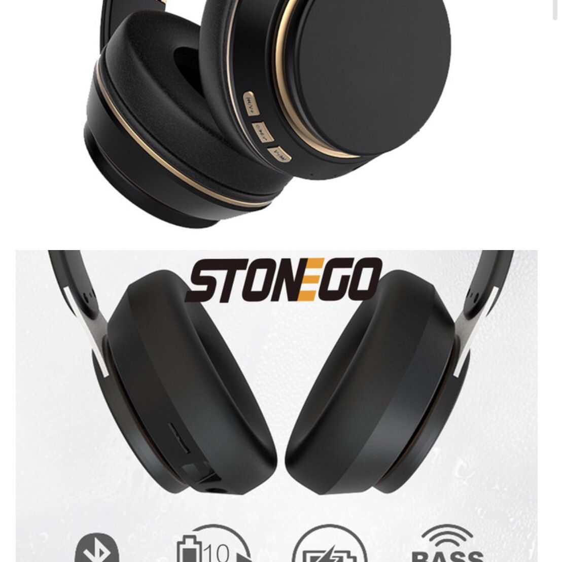 StoneGo Wireless XBass Stereo Headphones