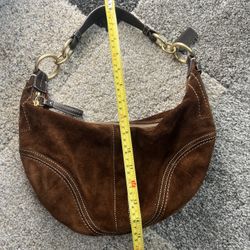 Coach Stylish Leather Brown Suede Bag Shoulder Hangbag A Mush Have Stylish Cowboy