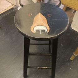 Hand Painted Bear Stool