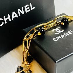 Luxury Designer Gold & Black Bracelet