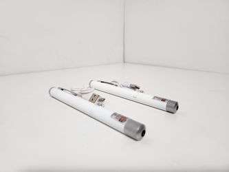 2pcs 650nm 5mw Green & Red L. Beam Single-point L. Pointer Pen with USB Cable White