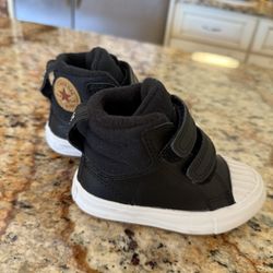 High Top Black Converse Shoes Toddler 5c