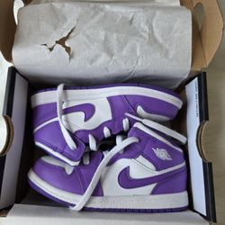 Jordan 1 Mid Purple Venim (TD) Size 10C 