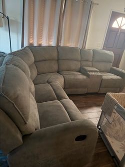 Grey reclining couch