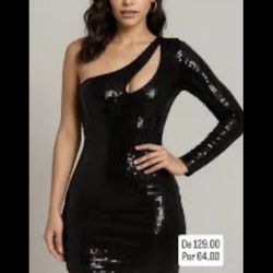ONE SHOULDER BODYCON SEQUIN DRESS