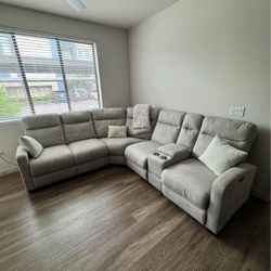 Grey Reclining Sectional 