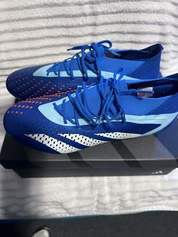 ADIDAS PREDATOR ACCURACY.1 FIRM GROUND SOCCER CLEATS (BRIGHT ROYAL/CLOUD WHITE/SOLAR RED) SIZE 12