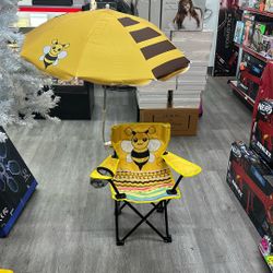 Yellow Bee Toddler Beach Chair With Umbrella 