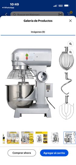 15Qt 600W Industrial Kitchen Mixer, 3 Variable Speeds 110/178/390 RPM, Heavy Duty 110V, Comes with Stainless Steel Bowl, Dough Hooks, Whisk, Paddle, I