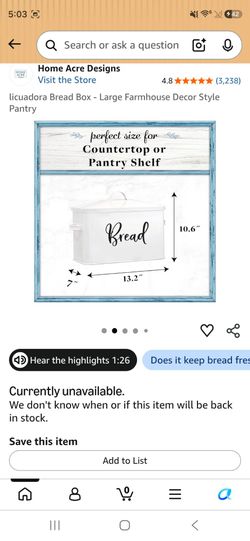 Bread box Home Acre Designs
