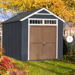 Handy Home Products Majestic Do-It-Yourself 8 ft. x 12 ft. Outdoor Wood Storage Shed with transom windows and wrap around loft (96 sq. ft.)