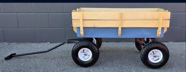 Heavy-Duty Wood Utility Wagon w/ Air Tires (4-Wheel) – Great Condition