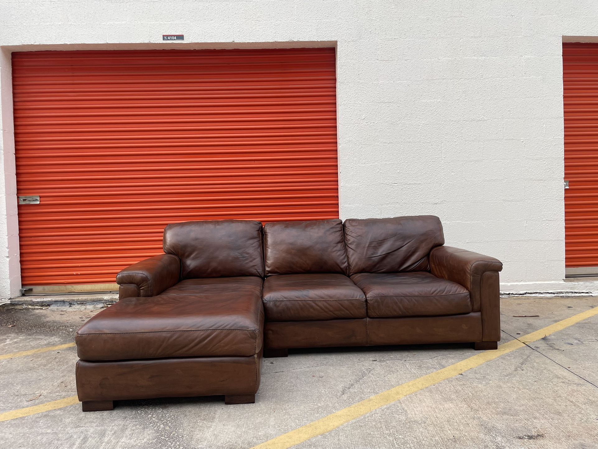 *Free Delivery* Leather L-Shape Sectional Couch