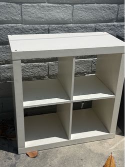 White ikea KALLAX bookshelf 2x2