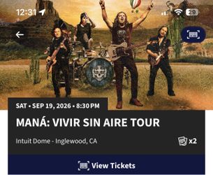 Maná Vivir Sin Aire Tour Concert Ticket