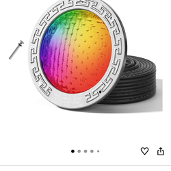 HQUA 12 VAC Color-Changing LED Pool Light – 10 Inch, 7 Light Shows + 5 Fixed Colors, Compatible with IntelliBrite and Color Sync Controllers (50FT