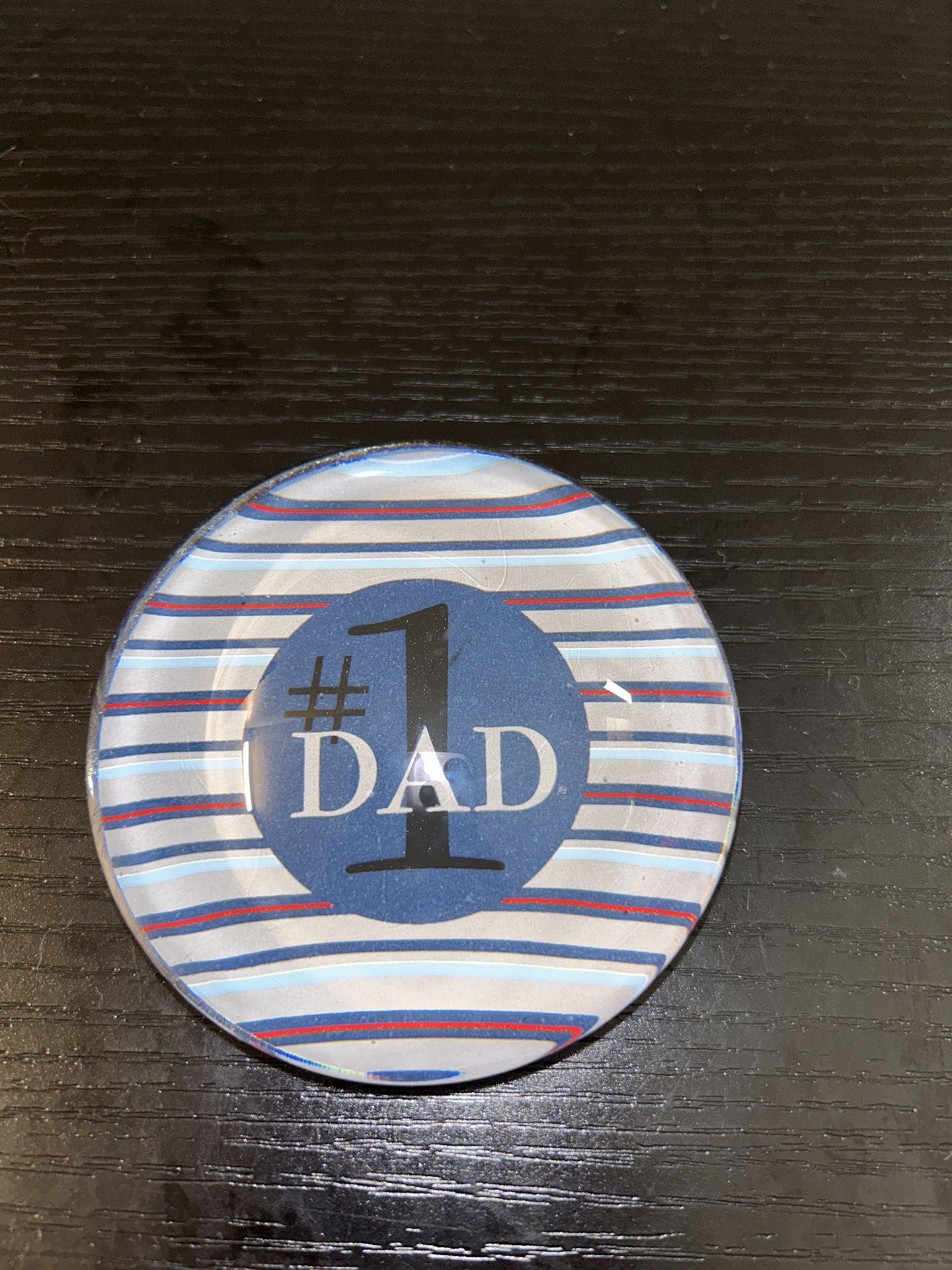   #1 Dad Beautiful Paperweight Round Glass