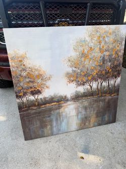 Large Autumn Trees Landscape Canvas Wall Art