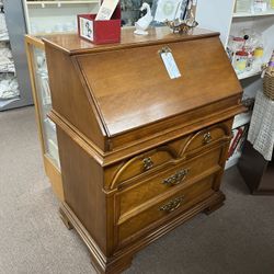 Bassett Pecan Drop Front Secretary Desk