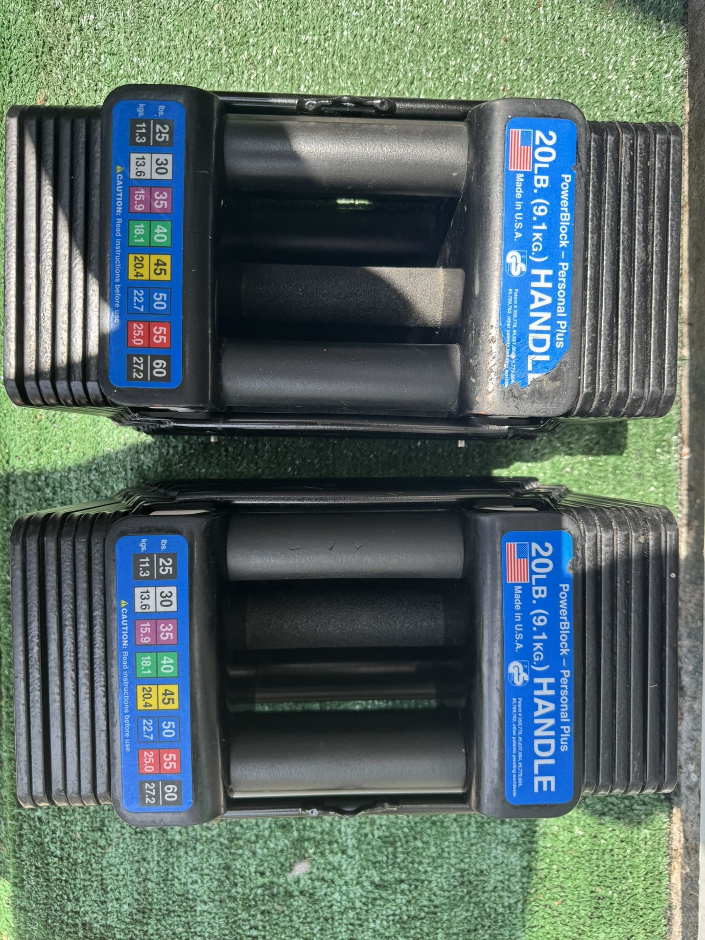 PowerBlock 60 lb adjustable dumbbells