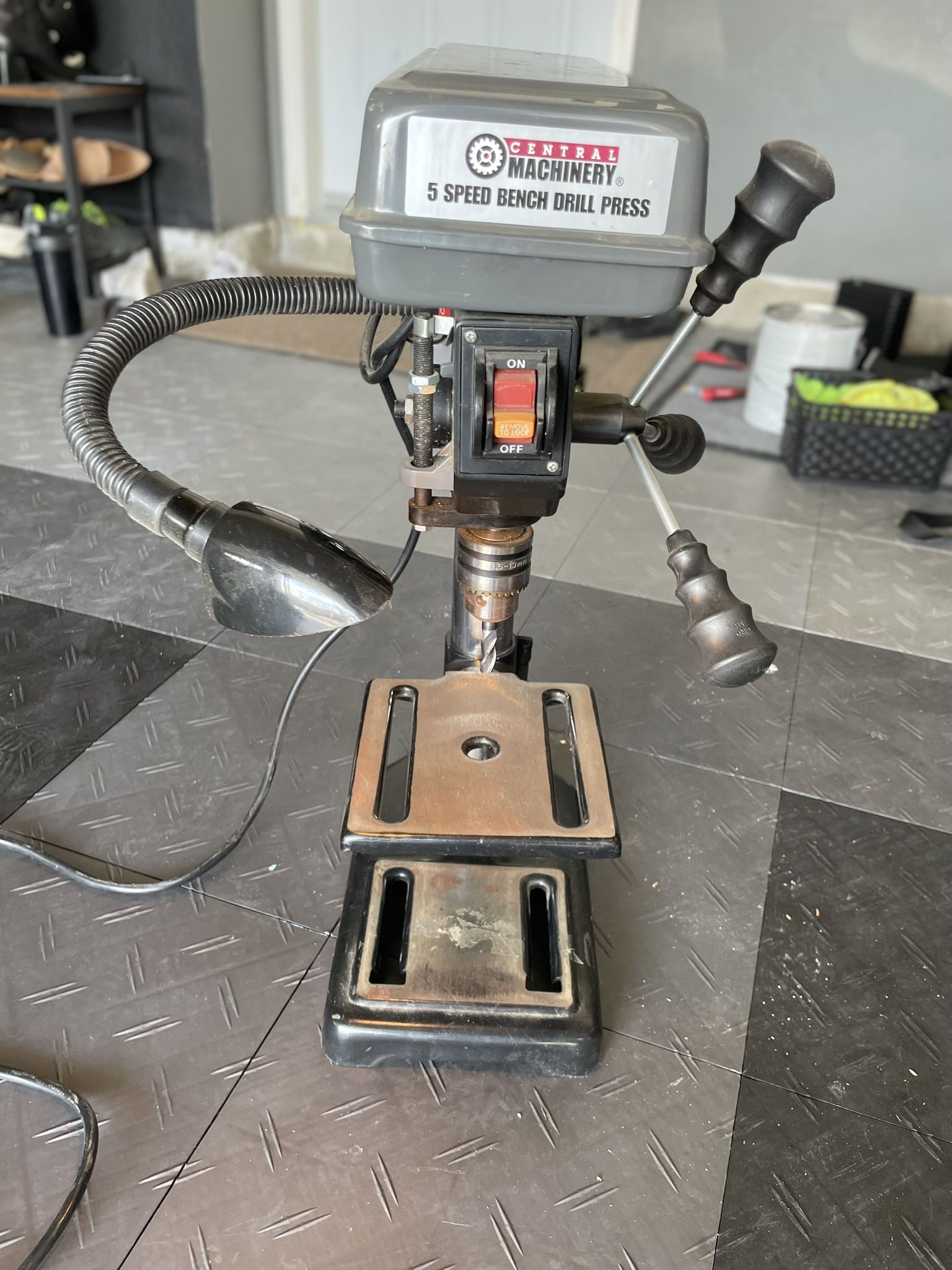 8 in., 5-Speed Bench Drill Press with Light