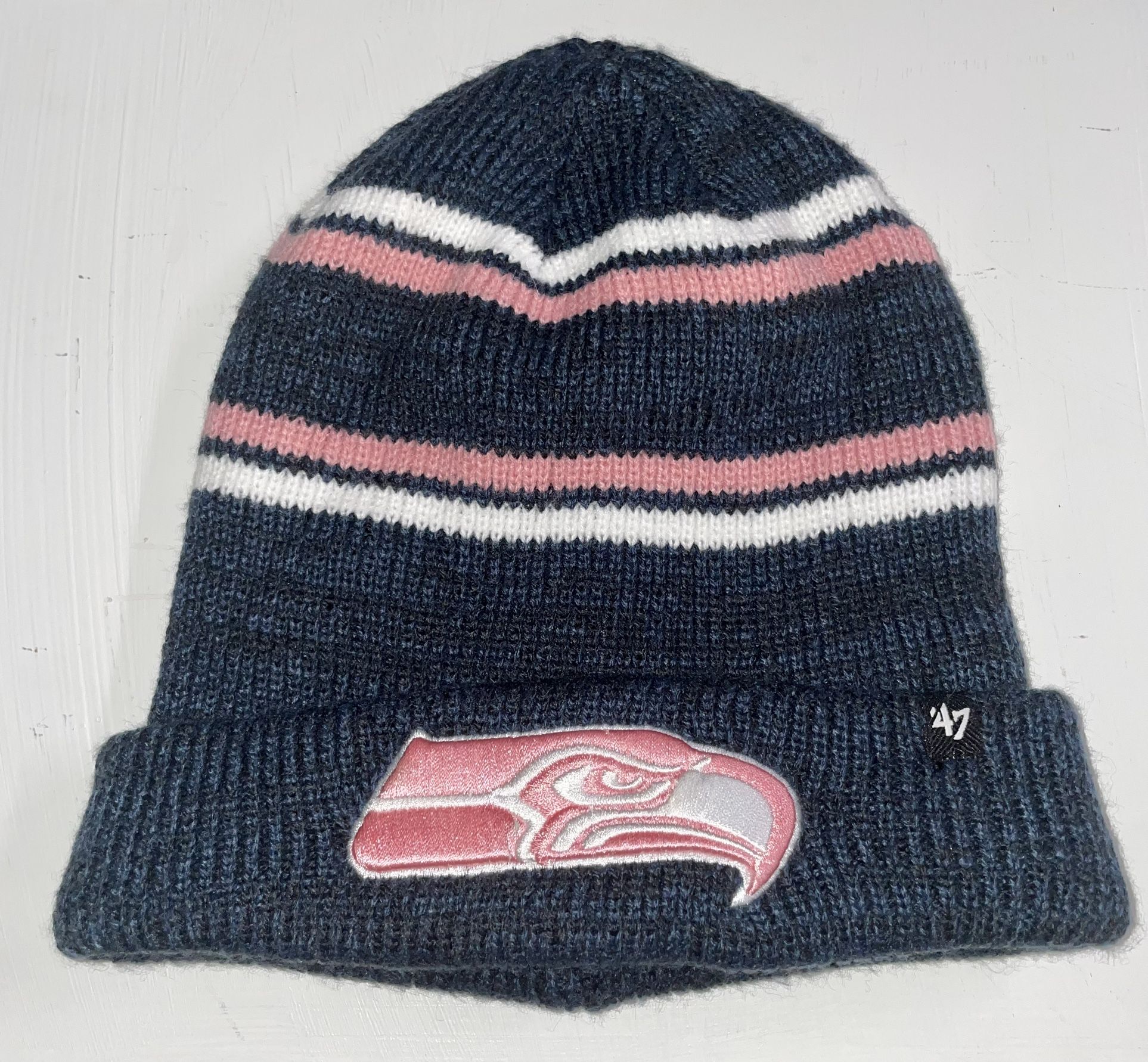 47 BRAND Seattle Seahawks Marled Stripe Cuff Knit Hat, Pink