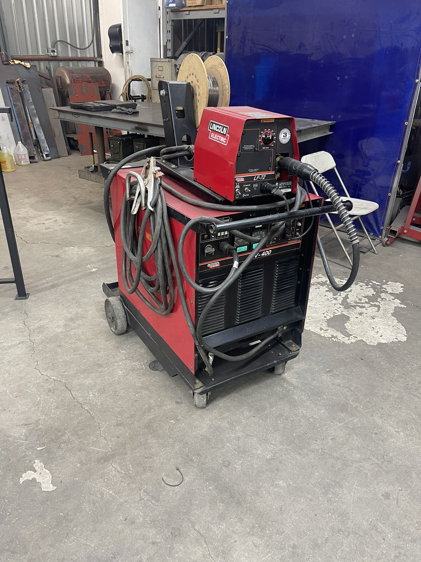 Lincoln CV-400 MIG Stick Welder 400 Amp Power Source w/ LF-72 Wire Feeder For Welding