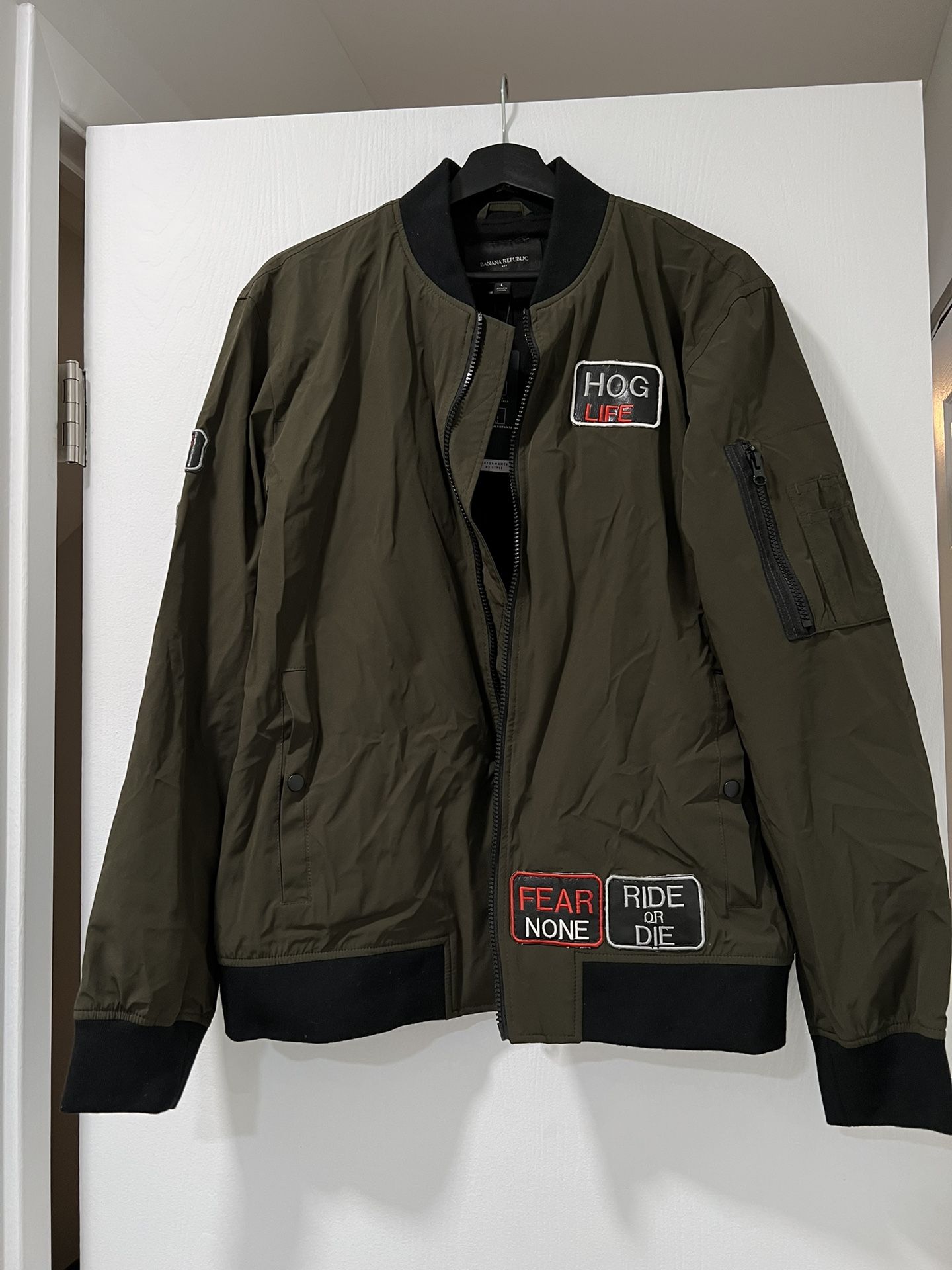 banana republic bomber jacket harley's rules signs Size L