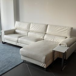 Italian Leather 4-seats Sectional