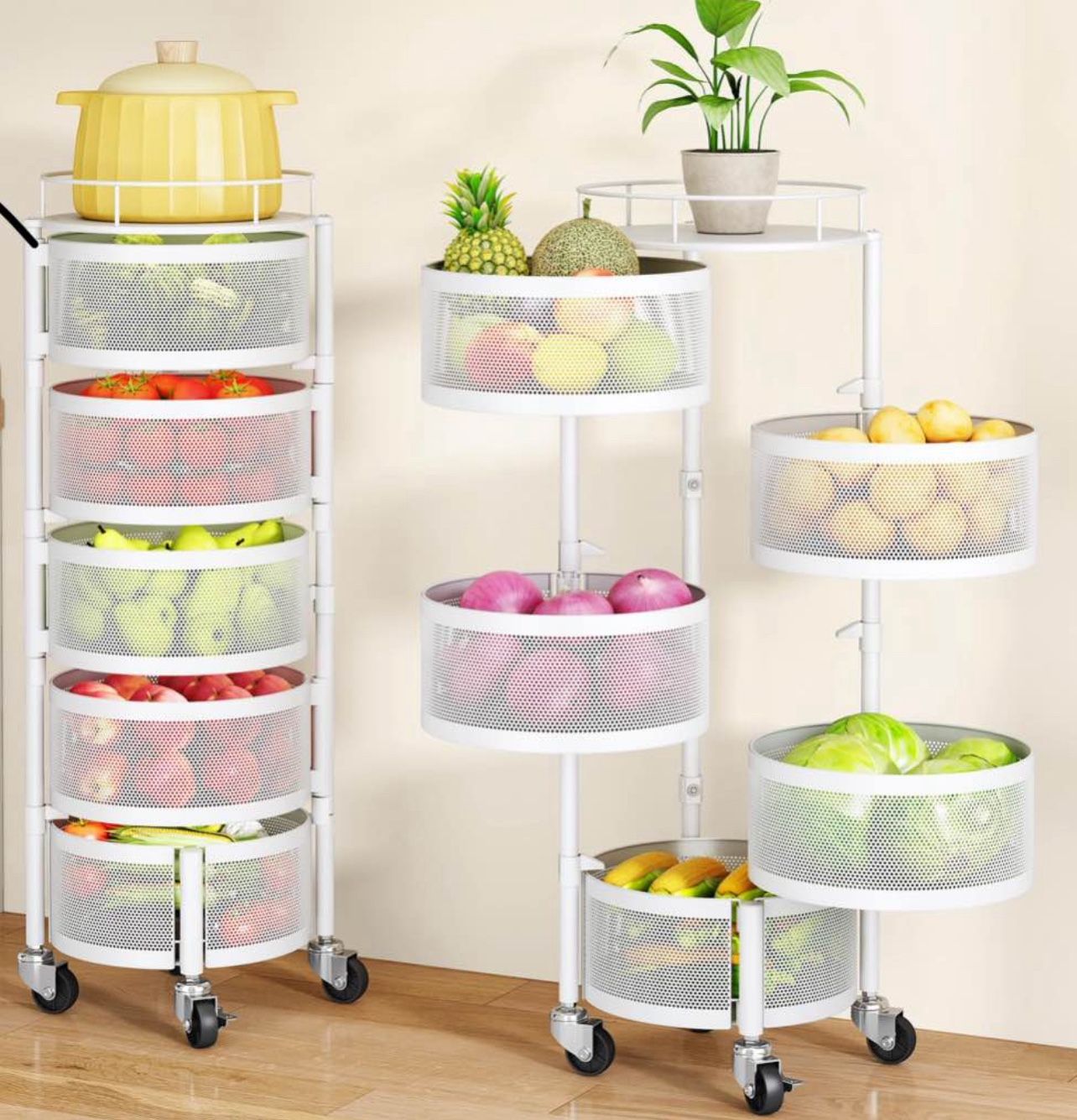 Fruits & Vegetables rolling Basket Cart