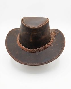 The Heritage Braided Leather Outback Hat – Vintage Western Style