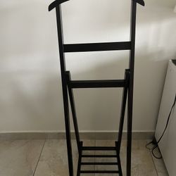Hardwood folding Clothes Valet Stand (Espresso)