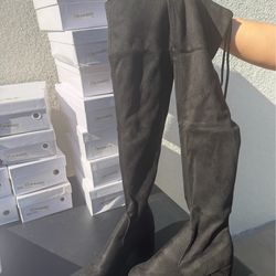 Heals, knee high boots