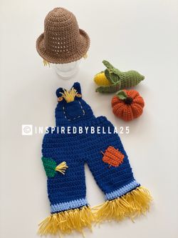 Scarecrow Costume crochet baby outfit ,fall,handmade newborn -12months