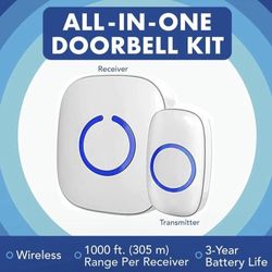 NEW SadoTech Wireless Doorbell for Home - Battery Operated- White
